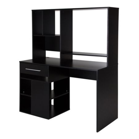 South Shore Annexe Computer Desk With Hutch Pure Black Office Depot