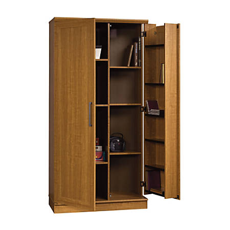 Realspace 12 Shelf Storage Cabinet 72 H X 36 W Sienna Oak Office