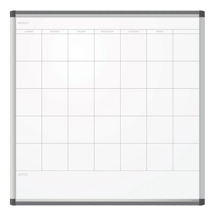 U Brands 36 x 36 in. PINIT Frame, Magnetic Dry Erase Calendar, White