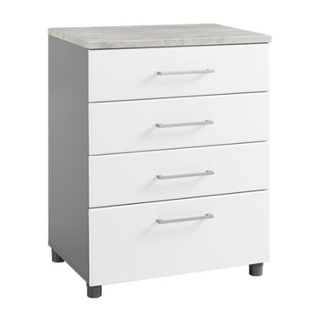 Ameriwood Home Latitude 4 Drawer Base Cabinet Whitegray Office Depot