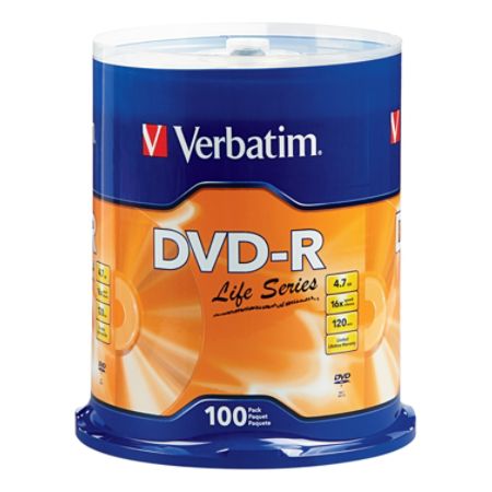 Verbatim Life Series Dvd R Disc Spindle Pack Of 100 Item 597196