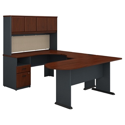 Bush Business Furniture Office Advantage U Shaped Desk And Hutch
