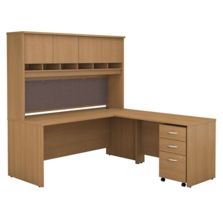 Bush Business Furniture Components L Shaped Desk 72 W Light Oak ...