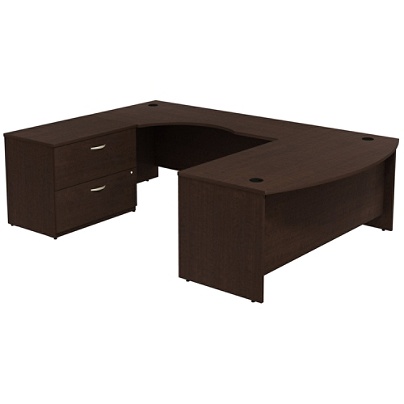 Bush Business Furniture Components Bow Front U Shaped Desk With 2