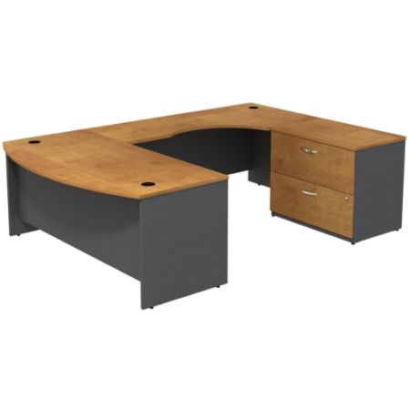 Bush Business Furniture Components Bow Front U Shaped Desk With 2