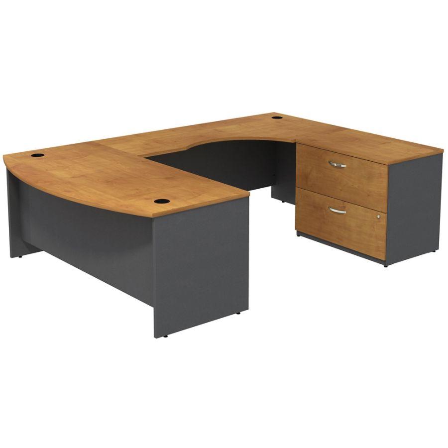 Bush Business Furniture Components Bow Front U Shaped Desk With 2
