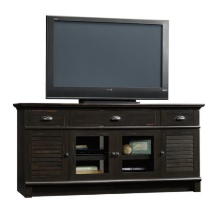 Sauder Harbor View Credenza For 70 Tvs Antiqued Paint Office Depot