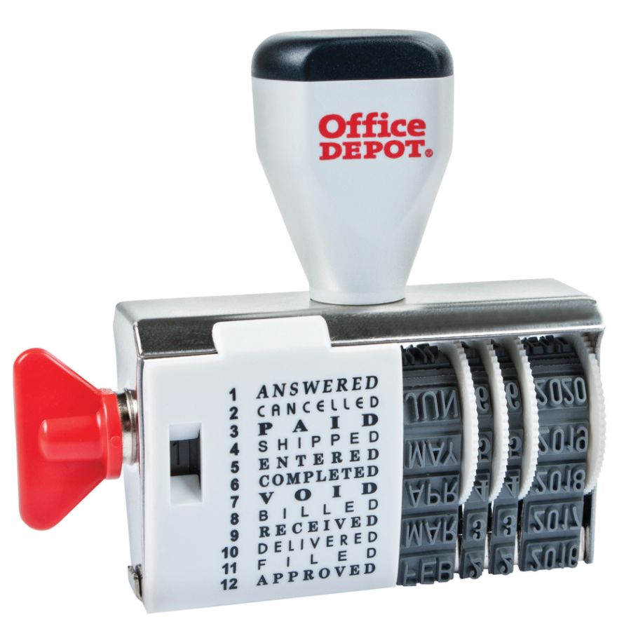 Office Depot Message Date Stamp Dater Answered Cancelled Paid Shipped 