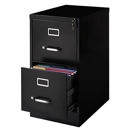 Realspace 22 D 2 Drawer Cabinet Black Office Depot