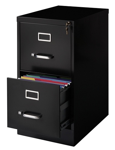 Realspace 22 D 2 Drawer Cabinet Black Office Depot