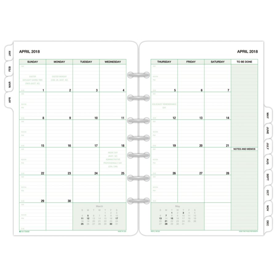 Day-Timer 92010 2PPD Loose-leaf Original Planner Refills Julian ...