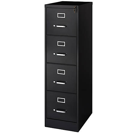 realspace® metal vertical file cabinet, 4 drawers, 22"d, black item # 606242