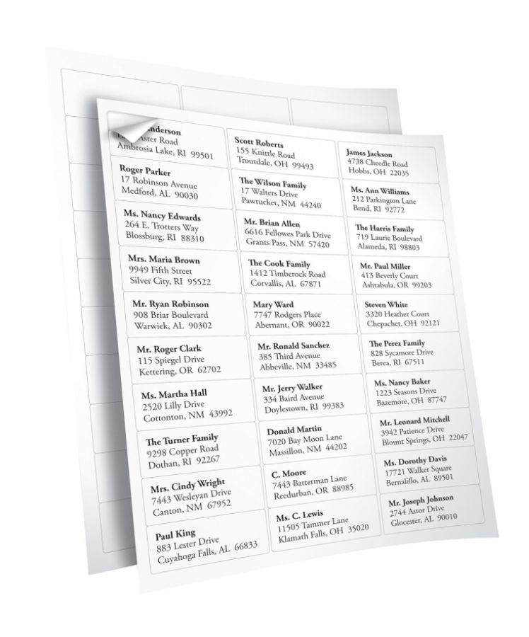 Office Depot Inkjet/Laser Address Labels, 1" x 2 5/8", White , 750Pack eBay