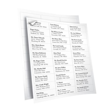 Office Depot Brand White InkjetLaser Address Labels 505 O004 0003 1 x 2