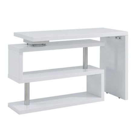Southern Enterprises Yates 3 Shelf 45 W Corner Desk Whitechrome