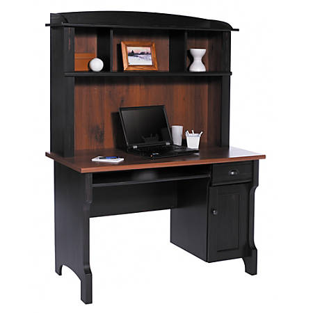 Image result for Realspace Shore Mini Solutions Computer Desk With Hutch, Antique Black