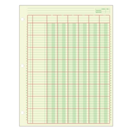 Adams Analysis Pad 8 12 x 11 100 Pages 50 Sheets 6 Columns Green by ...