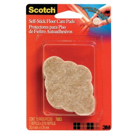 Scotch Self Stick Floor Care Pads 1 Round Pack Of 12 Office Depot