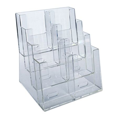 tier pocket brochure plastic trifold holder azar displays letter clear