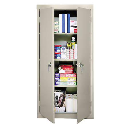 sandusky 30 steel storage cabinet with 3 fixed shelves putty