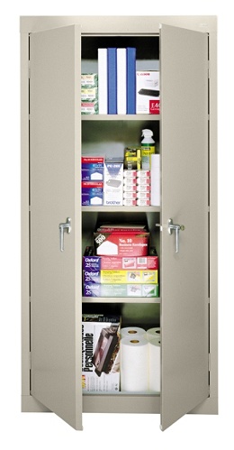 Sandusky 30 Steel Storage Cabinet With 3 Fixed Shelves Putty