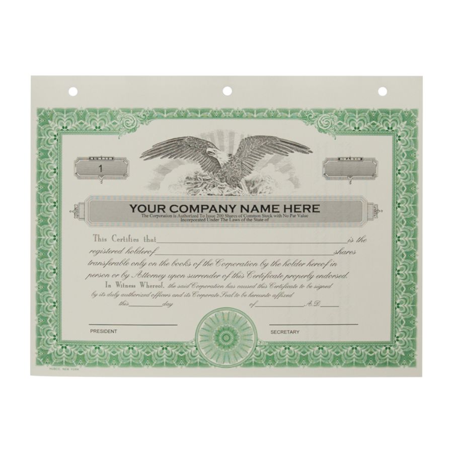 Custom Corporate Certificates Green 20 Pk Office Depot
