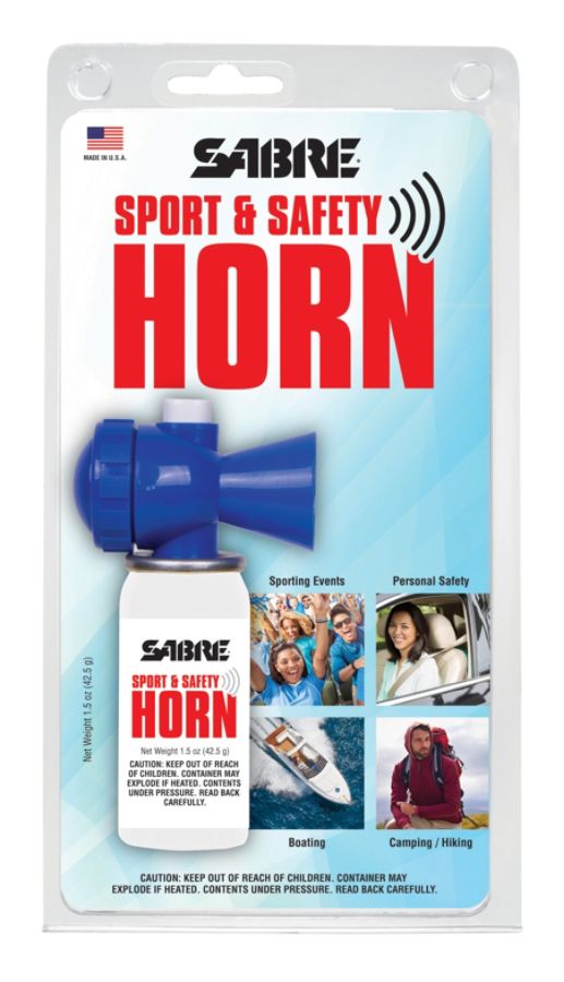 SABRE Sport & Safety Horn, White/Blue