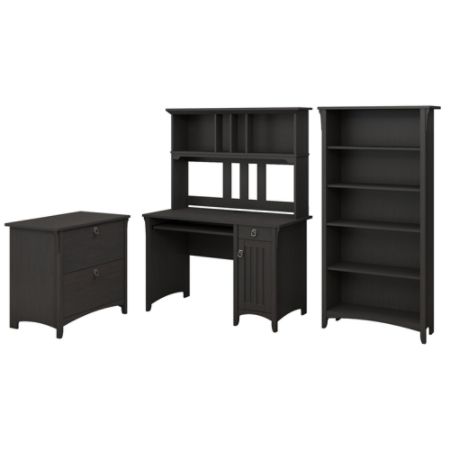 Bush Furniture Salinas Mission Desk With Hutch Lateral File