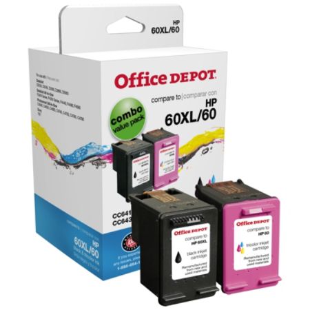 depot office hp brand cartridges remanufactured ink pack 60xl tricolor officedepot