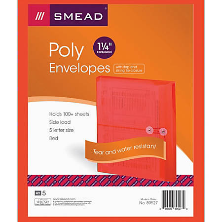 envelopes poly smead string tie pack closure expansion letter officedepot
