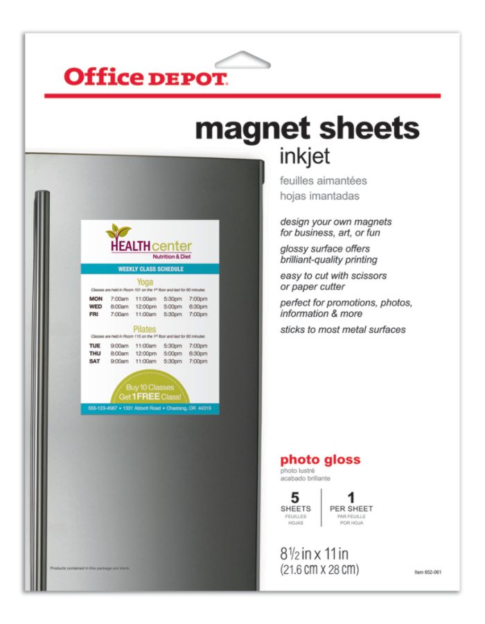 Office Depot Brand Inkjet Glossy Magnet Sheets 8 12 x 11 Pack Of 5 by ...