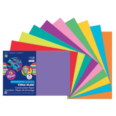 Tru Ray Construction Paper 50percent Recycled Assorted Colors 12 x 18 ...