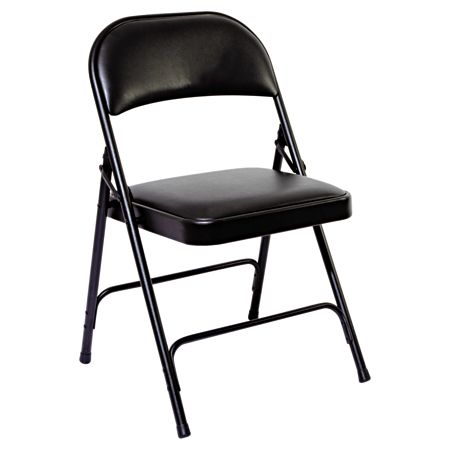 Alera Steel Folding Chairs Padded Seat And Back Graphite Carton Of 4 ...