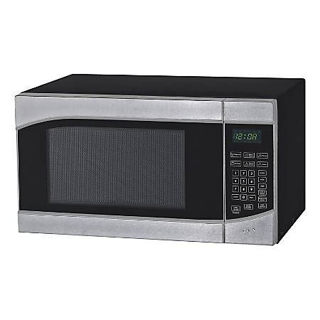 Avanti 0.9 Cu Ft Microwave Oven SilverBlack - Office Depot