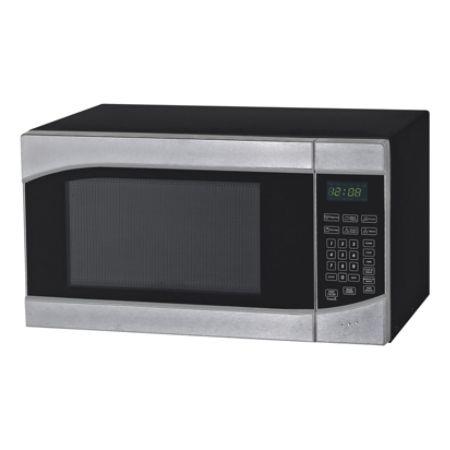 Avanti 0 9 Cu Ft Microwave Oven Silverblack Office Depot