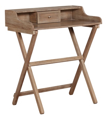Linon Gage Folding Desk Gray Office Depot