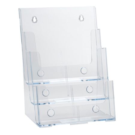Azar Displays 3 Tier 3 Pocket Plastic Brochure Holder Letter Size 13 14
