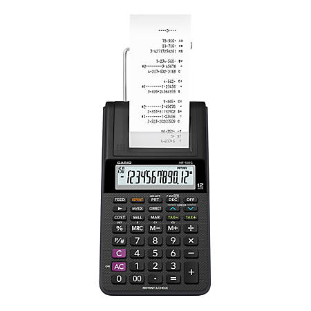 Casio Hr 10rc Portable Printing Calculator Office Depot