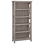 65.98" 5 Shelf Key West Bookcase Washed Gray - Bush Furniture