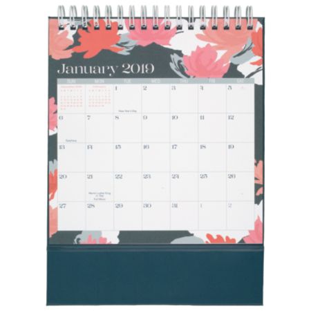 AT A GLANCE Badge Monthly Easel Desk Calendar 6 18 x 8 14 Floral