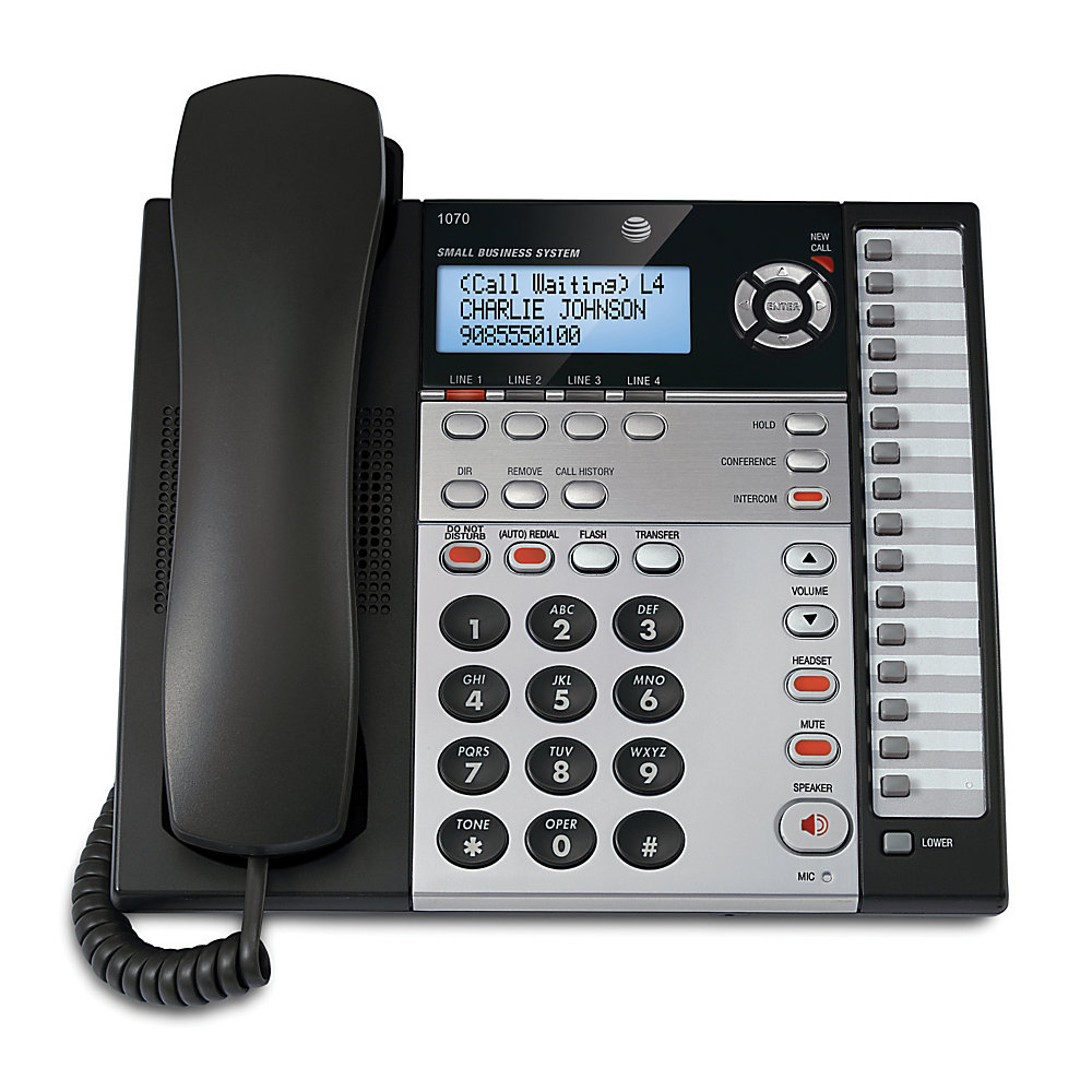 Assign each line to a different area of your business, so callers get the immediate attention they deserve Speakerphone allows hands-free conversations. Call waiting/Caller ID� lets you know who's calling before you answer. Select different ring tones for each of the 4 lines so you know by sound which department your caller wants. Expandable! Add up to 15 more stations (sold separately) as your business grows. Conveniently host meetings with 3-way conferencing. 32-number speed dial for your most frequently called numbers. Memory loss protection saves Caller ID info and directory entries during power outages. 2 data ports let you plug in up to 2 other communication devices, such as a faxes and modems. Backed by the manufacturer's 1-year limited warranty. �Call Waiting/Caller ID service required from your local telephone company. ENERGY STAR certified - meets federal guidelines for energy efficiency.