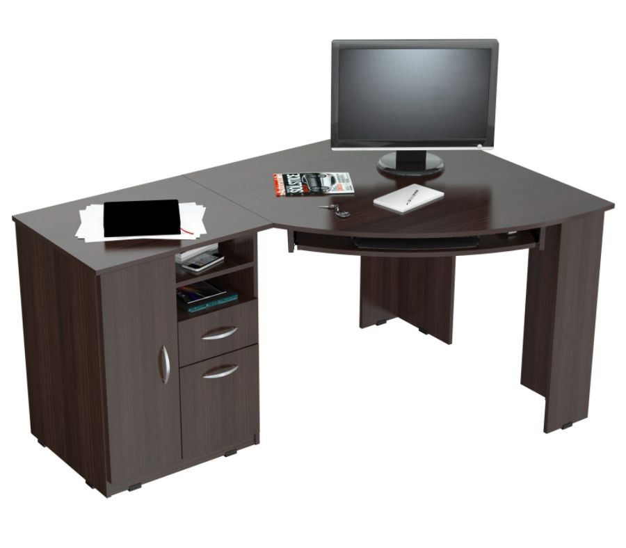 Espresso Corner L Shaped Desks Office Depot