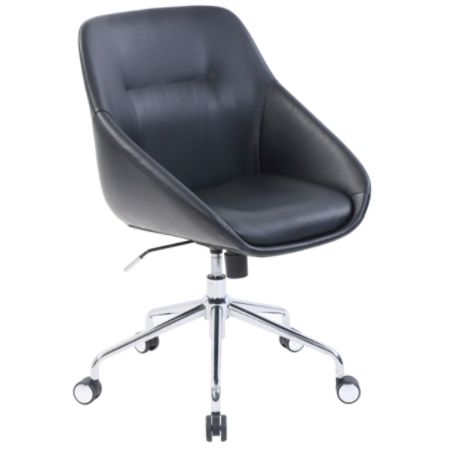 Elle Decor Taissy Leather Mid Back Task Chair Noir Item 6773242