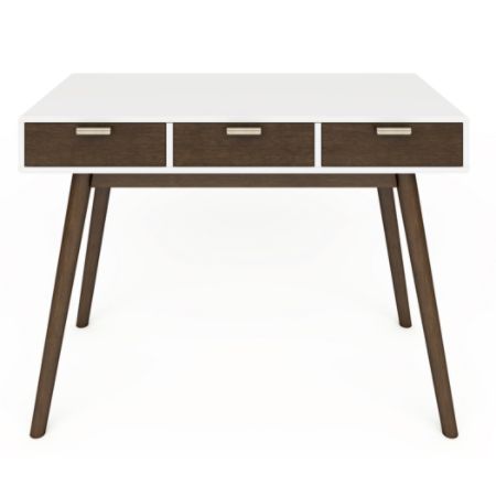 Elle D Cor Stara Mid Century Modern Desk Whitebrown Office Depot