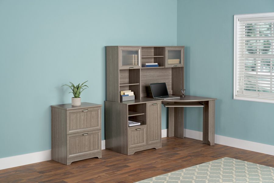 Realspace Magellan Corner Desk Gray 2 Drawers 30 Height X