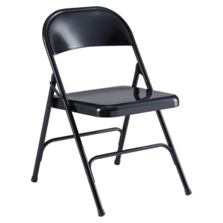 Lorell Metal Folding Chair Black Set Of 4 Item 679913