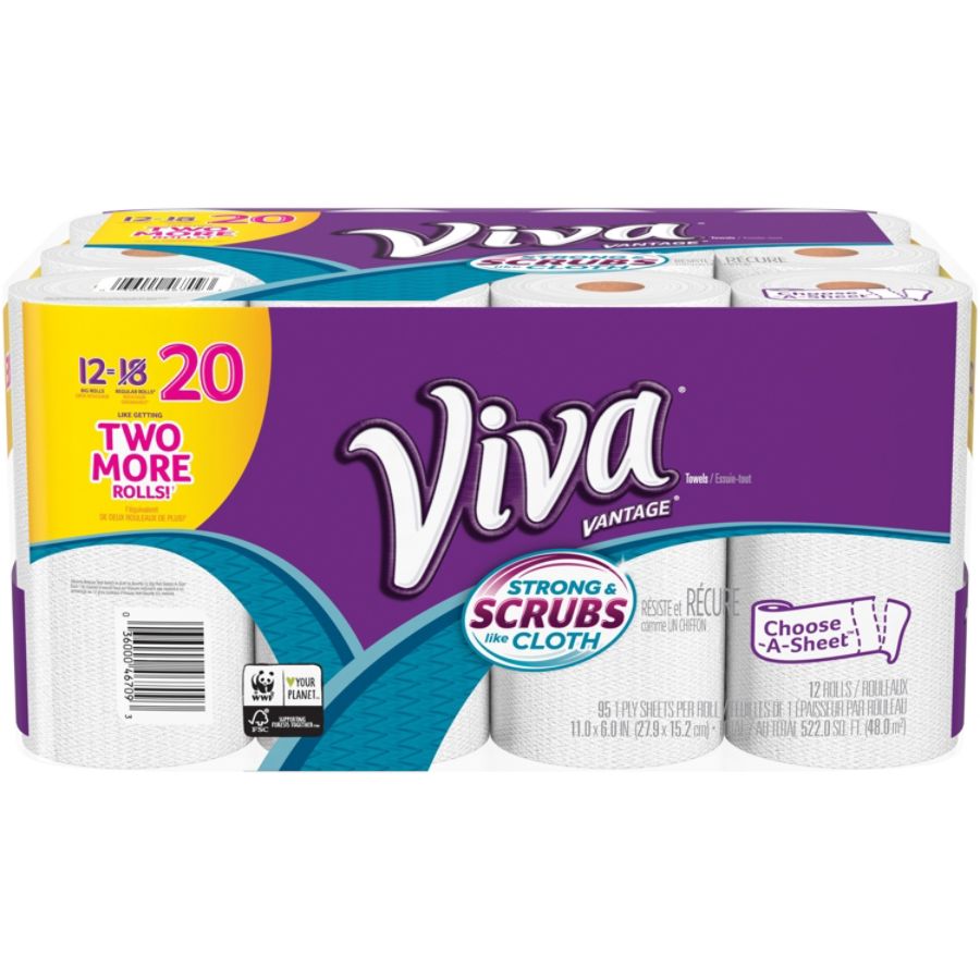 UPC 036000467093 product image for Viva Vantage Choose-a-sheet Towels - 1 Ply - White - Durable, Strong, Absorbent  | upcitemdb.com