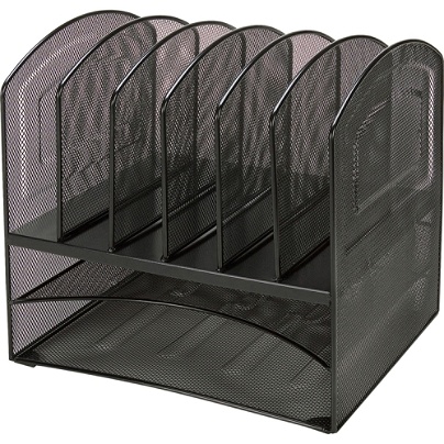 Lorell Steel Horizontalvertical Mesh Desk Organizer Black Office