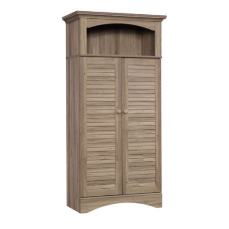 Sauder Harbor View Storage Cabinet Salt Oak Office Depot