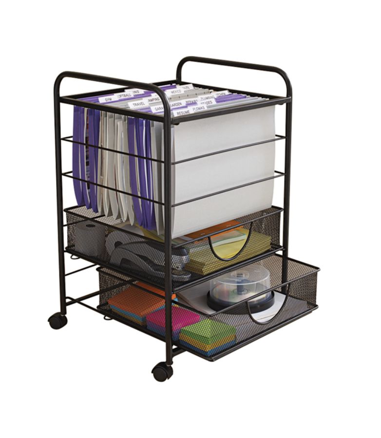 Neat Life Mesh Rolling File Cart with Drawers Black by Office Depot ...